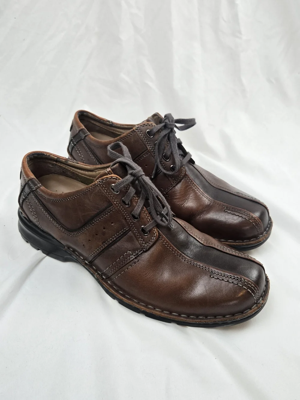 Clarks Touareg 70852 Men's Size 11M Brown Leather Oxford Dress Shoes Bicycle Toe